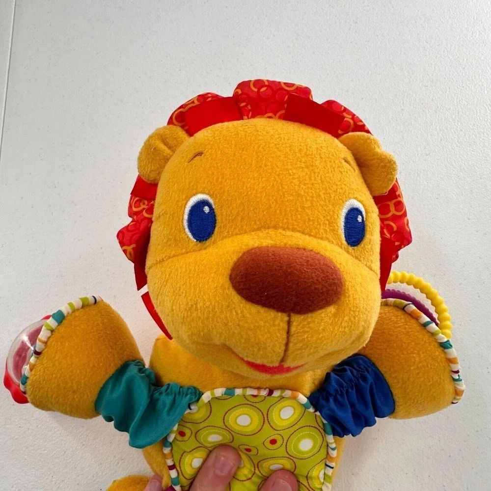Bright Starts Lion Plush Baby Toy Activity Textured Rattle Baby